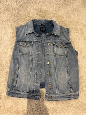Guess Light Blue Denim Sleeveless Vest Jacket
